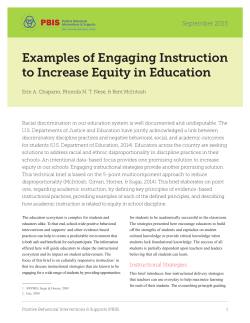 Examples of Engaging Instruction to Increase Equity in