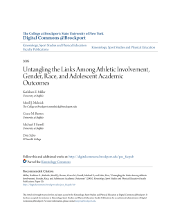 Untangling the Links Among Athletic Involvement, Gender, Race