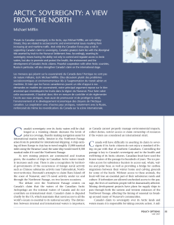 ARCTIC SOVEREIGNTY: A VIEW FROM THE NORTH