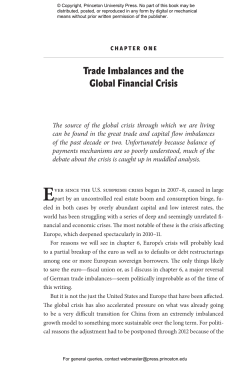 trade Imbalances and the Global Financial Crisis
