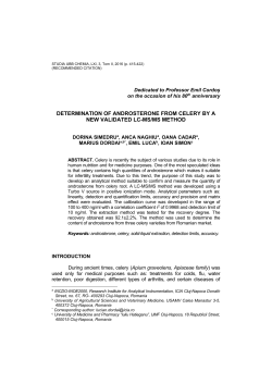 DETERMINATION OF ANDROSTERONE FROM CELERY BY A