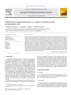 Stabilization through precipitation in a system of colloidal iron(III