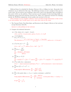 Midterm Exam 2 Review (Solutions)