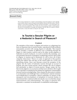 Is Tourist a Secular Pilgrim or a Hedonist in Search of Pleasure?