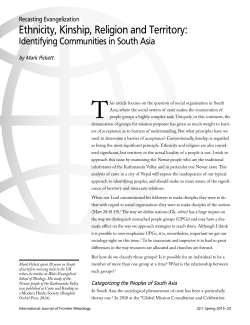 Ethnicity, Kinship, Religion and Territory