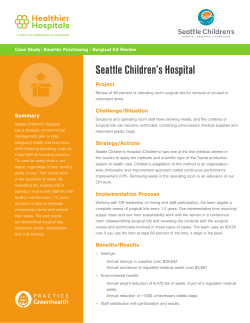 Seattle Children`s Hospital - Healthier Hospitals Initiative