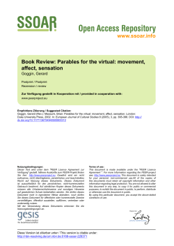 Parables for the virtual: movement, affect, sensation