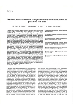 Tracheal mucus clearance in high-frequency oscillation: effect of