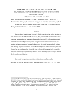 1 LYING FOR STRATEGIC ADVANTAGE: RATIONAL AND