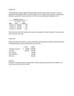 Problem #1 Houston Rockets Company adopted the dollar