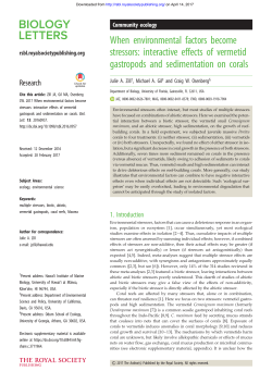 interactive effects of vermetid gastropods and sedimentation on corals