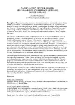 NATIONALISM IN CENTRAL EUROPE: CULTURAL ROOTS