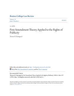 First Amendment Theory Applied to the Rights of Publicity