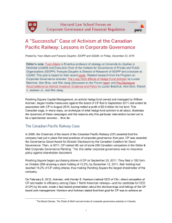 A “Successful” Case of Activism at the Canadian Pacific