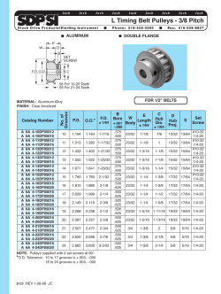 L Timing Belt Pulleys - 3/8 Pitch