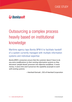 Outsourcing a complex process heavily based on
