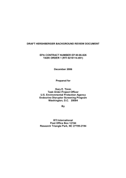 DRAFT HERSHBERGER BACKGROUND REVIEW