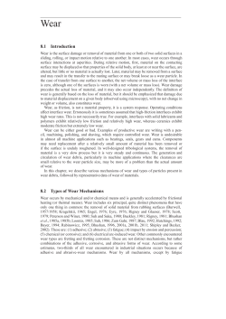 8.1 Introduction 8.2 Types of Wear Mechanisms
