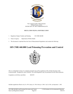 MASS CLPPP Lead Regulations