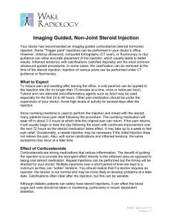 Image-Guided, Non-Joint Steroid Injection