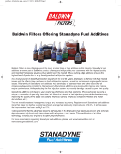 Baldwin Filters Offering Stanadyne Fuel Additives