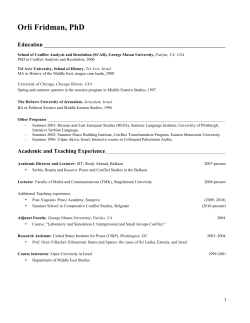 Orli Fridman, PhD - SIT Study Abroad