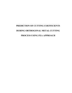 prediction of cutting coefficients during orthogonal