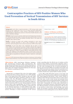 Contraceptive Practices of HIV