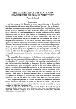 The Immunities of the State and Government Economic Activities