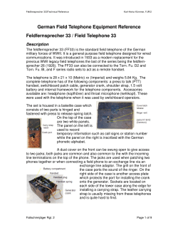 German Field Telephone Equipment Reference