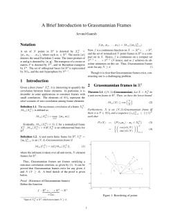 A Brief Introduction to Grassmannian Frames