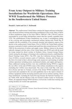 From Army Outpost to Military Training Installations for Worldwide