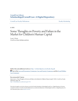 Some Thoughts on Poverty and Failure in the Market for Children`s