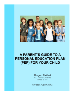 A Parent`s Guide to a Personal Education Plan
