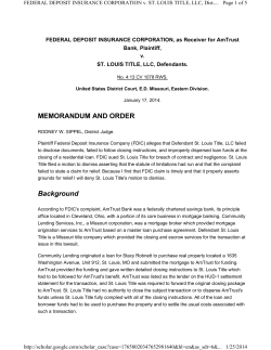 F.D.I.C. v. St. Louis Title, LLC