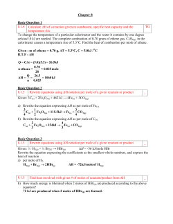 Chapter 8 Basic Question 1 8.1.4 Calculate &Delta;H of a reaction given m