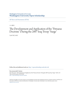 The Development and Application of the "Petraeus Doctrine" During