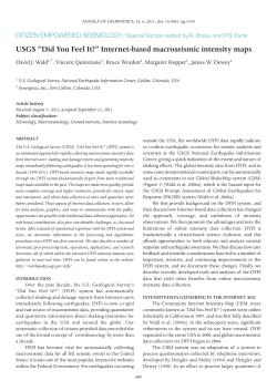 USGS &ldquo;Did You Feel It?&rdquo; Internet-based macroseismic intensity maps