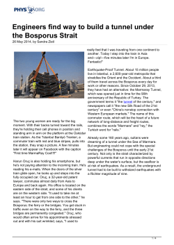 Engineers find way to build a tunnel under the Bosporus