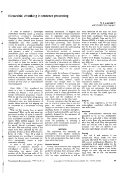 Hierarchial chunking in sentence processing