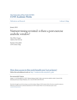 Nutrient timing revisited: is there a post