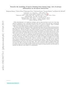 Towards the modeling of mucus draining from human lung: role of