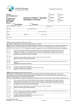 Instructor Certificate &ndash; Helicopter Revalidation or