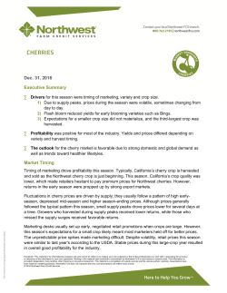 Cherries Market Snapshot - Northwest Farm Credit Services