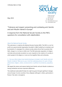 "Tolerance and respect: preventing and combating anti
