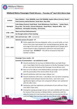 Midland Metro Passenger Panel Minutes &ndash; Thursday 16