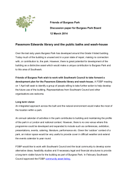 Paper to Burgess Park Board March 2014