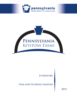 Literature Keystone 2015 Item and Scoring Sampler