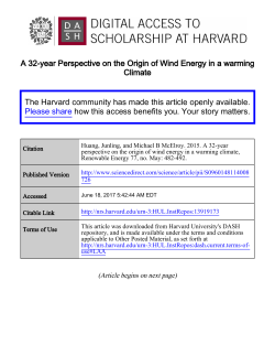 A 32-year Perspective on the Origin of Wind Energy in a warming