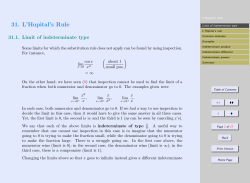 31. L`Hopital`s Rule